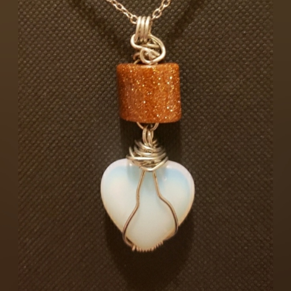 Opalite & Red Goldstone necklace